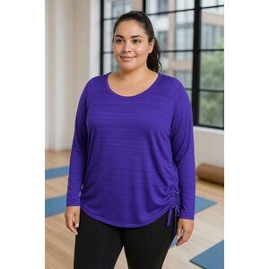 Danskin Now Top Purple Potion Long Sleeve XL 16-18 Activewear Lounge Casual